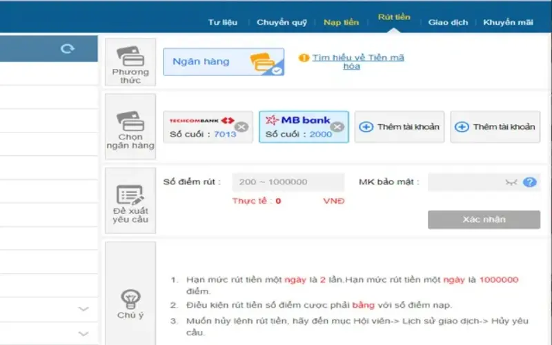 Vấn đề cần lưu ý khi thực hiện giao dịch rút tiền tại Kubet